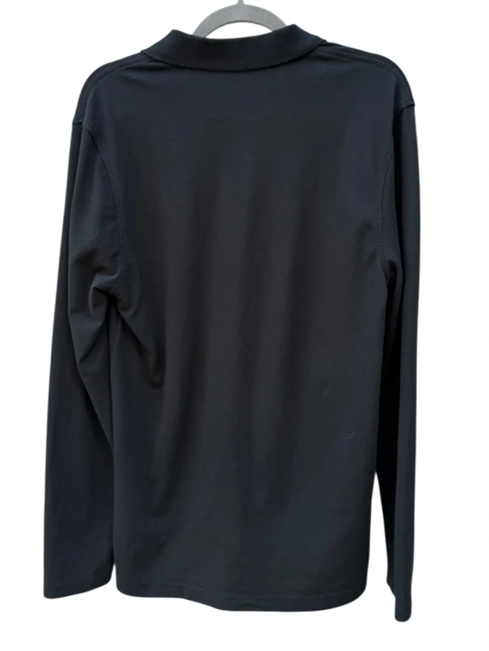 J.Crew Men’s L Flex Piqué Black Long Sleeve Stretch Polo Shirt